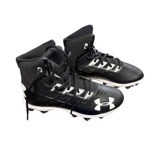 Under Armour Highlight RM Jr Football Cleats Black White Kids 5.5Y 3000199-002